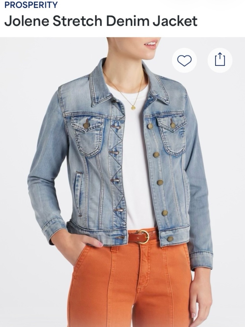 Prosperity Jolene Stretch Denim Jacket - Light Blue
